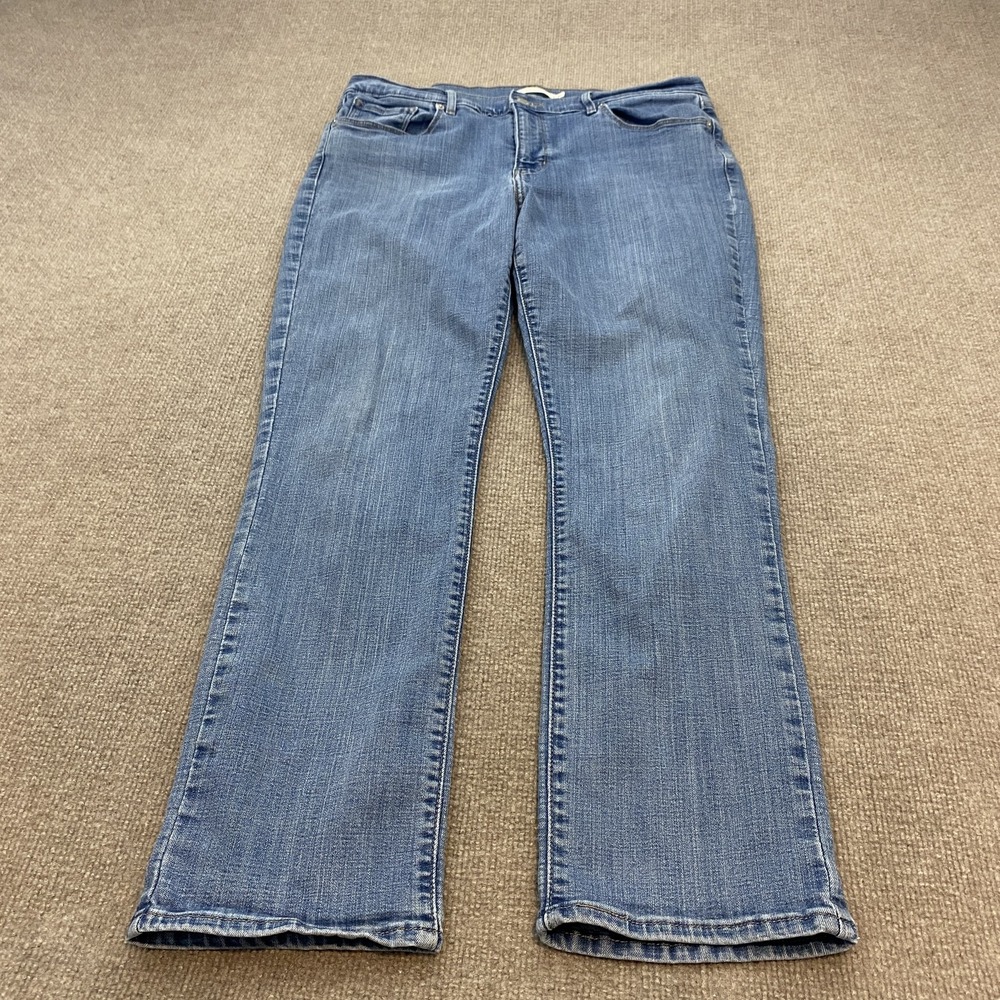 Levis Classic Straight Jeans Womens 32 Blue Med Wash High Rise Stretch Denim